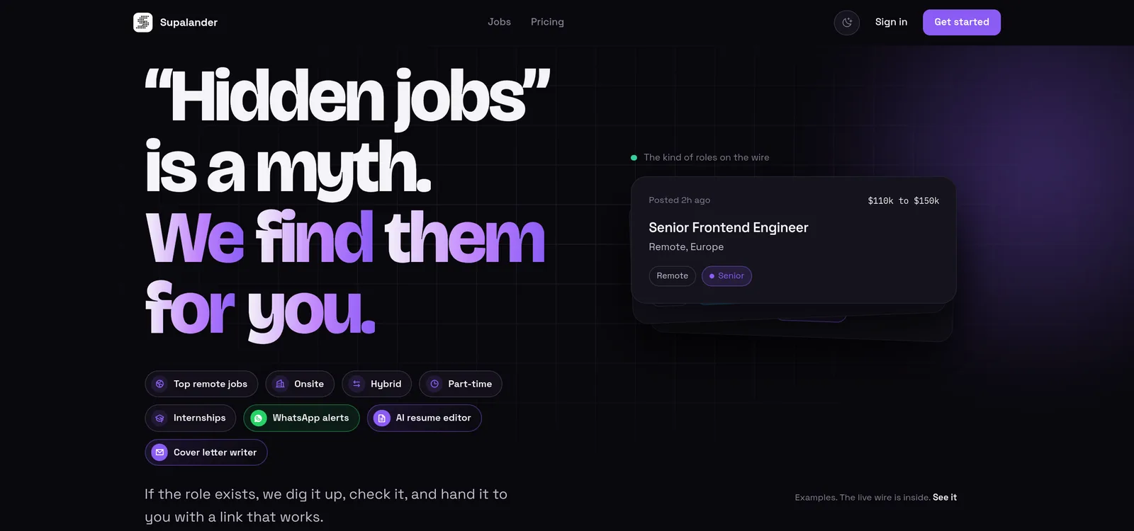 Supalander landing page